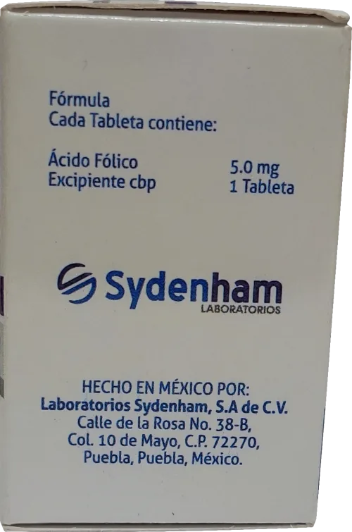 Comprar Ácido Fólico 5 Mg 20 Tabletas