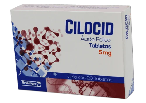 Cilocid (Ácido Fólico) 5 mg Caja con 20 Tabletas – Farmacia Sanorim