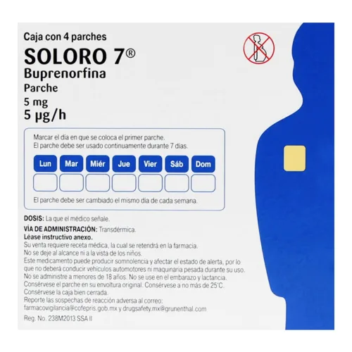 Comprar Soloro 7, 5 Mg Con 4 Parches