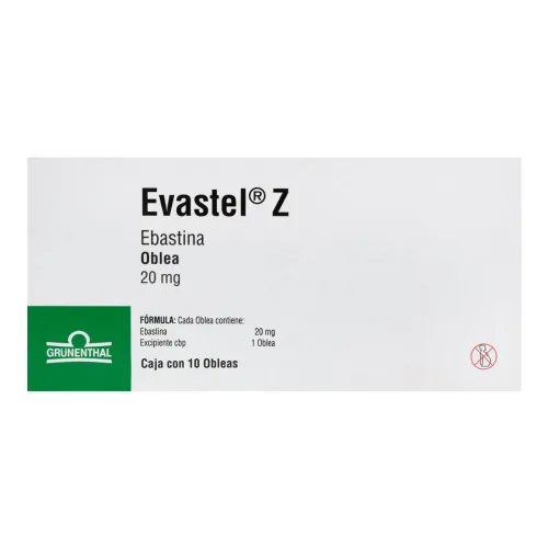 Comprar Evastel Z 20 Mg Con 10 Obleas