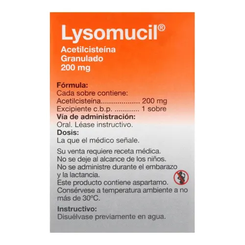 Comprar Lysomucil Granulado 200 Mg Polvo Con 30 Sobres