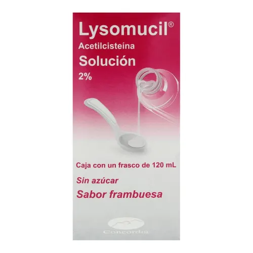 Comprar Lysomucil 2% Con 120 Ml De SoluciÓN Sabor Frambuesa