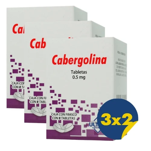 Comprar Cabergolina 0.5 mg con 8 tabletas pack 3x2