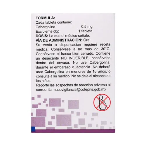 Cabergolina 0.5 Mg Con 8 Tabletas