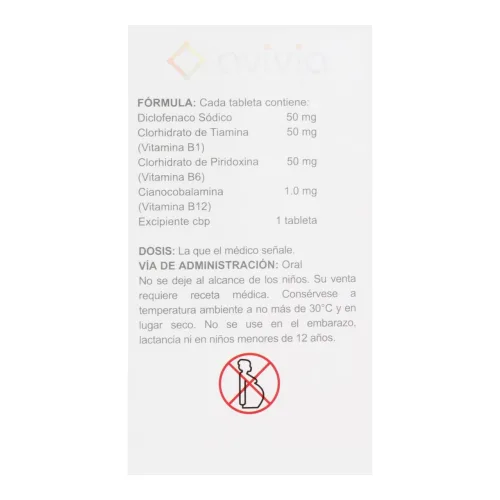 Diclofenaco/Complejo B Con 30 Tabletas