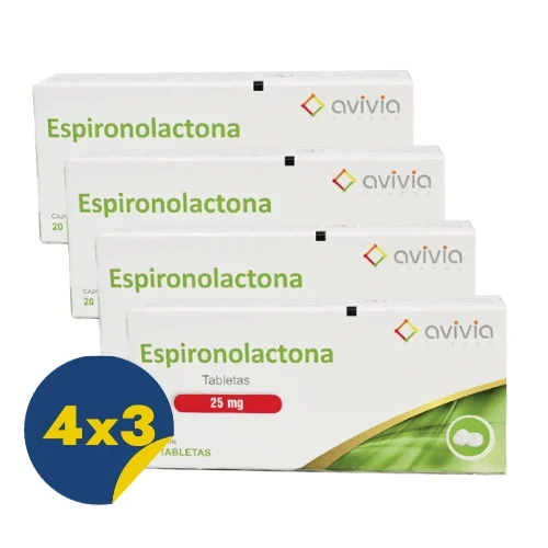 Comprar Espironolactona 25 Mg Con 20 Tabletas Pack 4X3