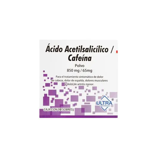 Comprar Ácido  Acetilsalicilico 850 Mg Cafeina 65 Mg Con 10 Polvo