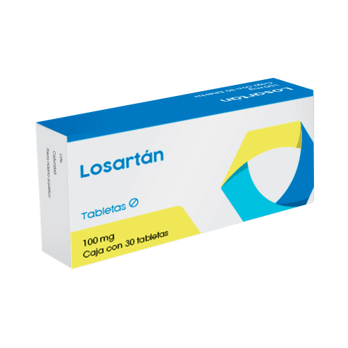 Losartán 100 Mg Con 30 Tabletas