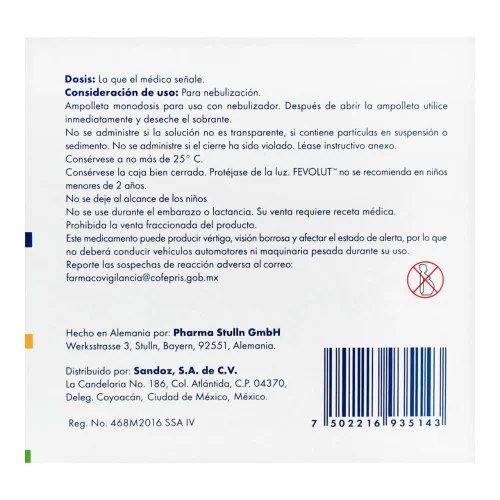 Fevolut 0.5/2.5 Mg Solución Para Nebulización Con 10 Ampolletas