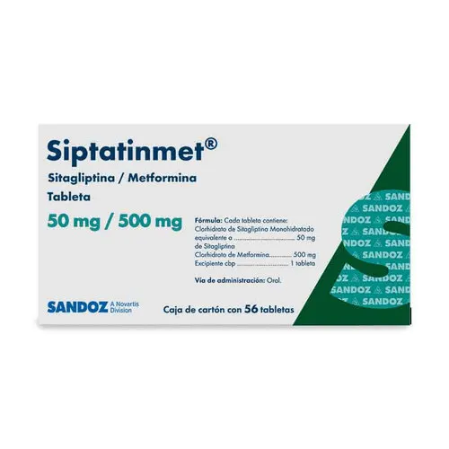 Siptatinmet 50 Mg / 500 Mg Con 56 Tabletas