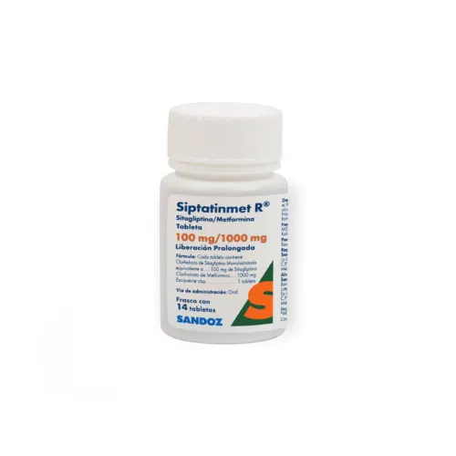 Siptatinmet R Lp Sitagliptina Metformina 100 Mg / 1000 Mg Con 14 Tabletas