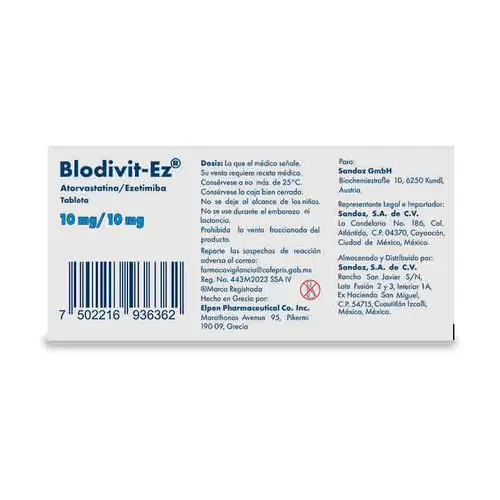 Blodivit Ez 10 Mg/ 10Mg Con 30 Tabletas