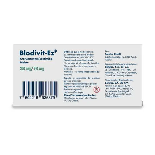 Blodivit Ez 10 Mg/ 20Mg Con 30 Tabletas