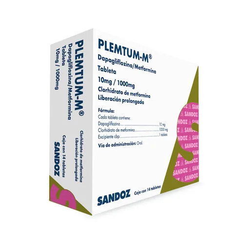 Plemtum-M 10 Mg/1000 Mg Con 14 Tabletas