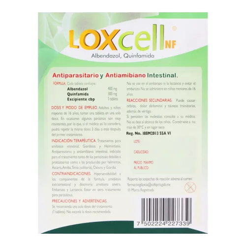 Loxcell Nf 400/300 Mg Con 1 Tableta