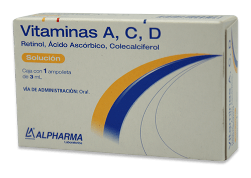 Comprar Vitaminas A, C, D Solución Inyectable Con 1 Ampolleta