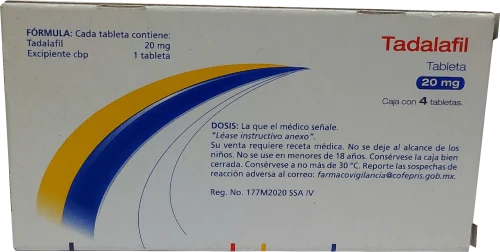 Tadalafil Alpha 20 mg 4 tabletas