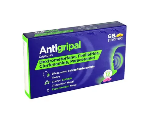 Comprar Antigripal 15/5/2/250 Mg Con 12 Cápsulas