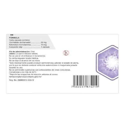 Ordegan 10/25 Mg Con 30 Cápsulas