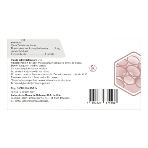Ontronon 5 Mg Con 20 Tabletas