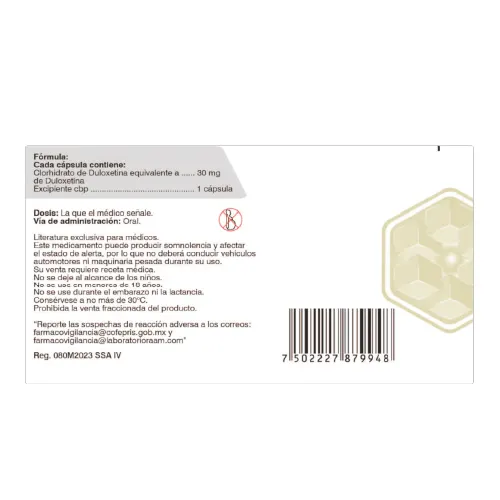 Carbopril 30 Mg Con 7 Cápsulas