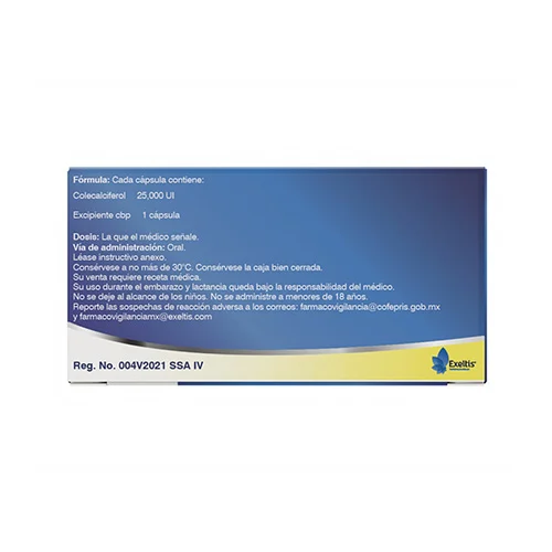 Milda Colecalciferol 25 000 UI 4 cápsulas