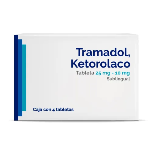 Tramadol Ketorolaco 25/10 Mg Con 10 Tabletas Sublingual