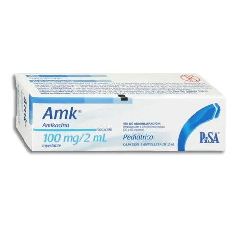 Amk Amikacina Pediátrico 100 Mg / 2 Ml Con 1 Ampolleta