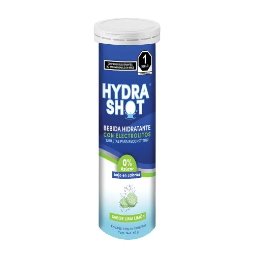 Hydrashot 42 G Electrolitros Sabor Limon Con 10 Tabletas