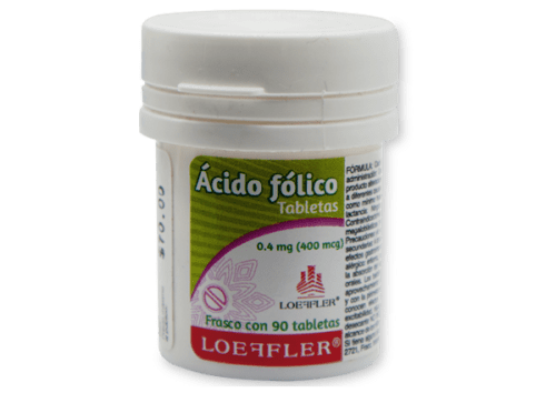 Comprar Ácido Fólico 0.4 Mg Con 90 Tabletas