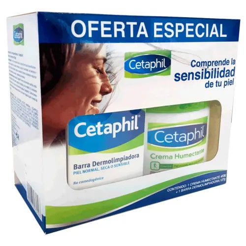 Comprar Cetaphil crema humectante 453g + barra dermolimpiadora 127g 2 piezas empaque