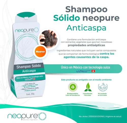 Comprar Neopure® Shampoo Sólido Anticaspa Con Barra De 55 G