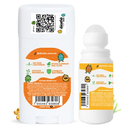 Diadié Kids Pack Desodorante En Barra + Roll On Para Niños