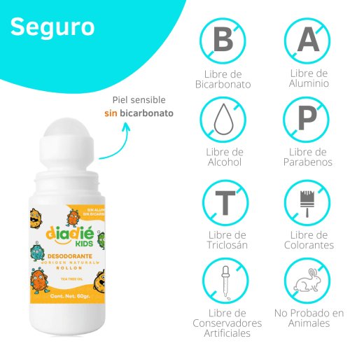 Diadié Kids Pack De 2 Desodorantes Roll On Para Niños Con 60 G