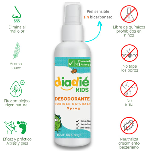 Diadié Kids Pack De 2 Desodorantes En Spray Para Niños Con 60 G