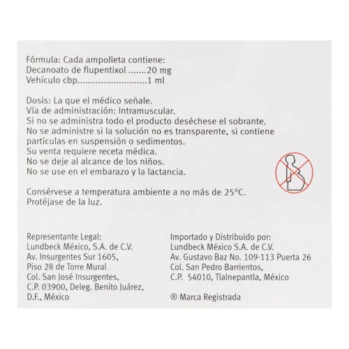 Fluanxol 20 Mg Con 1 Solución Inyectable