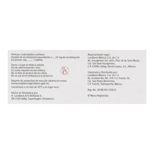 Lexapro 10 Mg Con 28 Tabletas