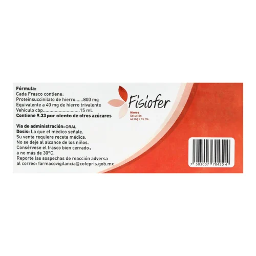 Comprar Fisiofer 40 Mg Solución Con 10 Frascos Monodosis