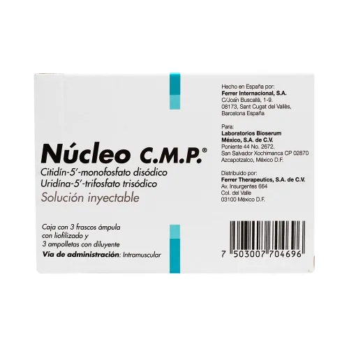 Comprar Núcleo Cmp Citidín, Uridína Solución Inyectable Con 3 Ampolletas