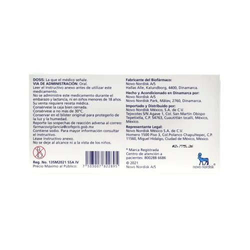 Semaglutida (Rybelsus) 3 Mg Con 30 Tabletas