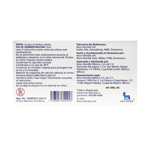 Semaglutida (Rybelsus) 14 Mg Con 30 Tabletas