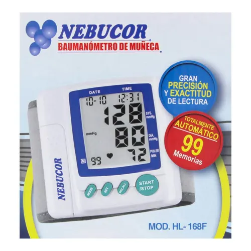 Baumanómetro de muñeca Nebucor HL168F con 1 pieza