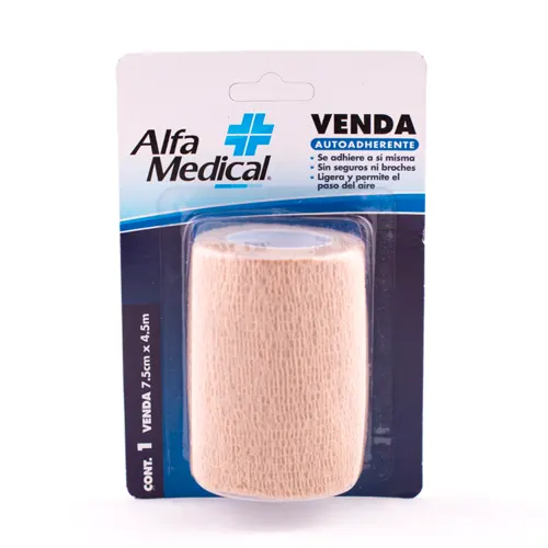 Alfa Medical Venda Autoadherible Color Piel 7.5Cm X 4.5M