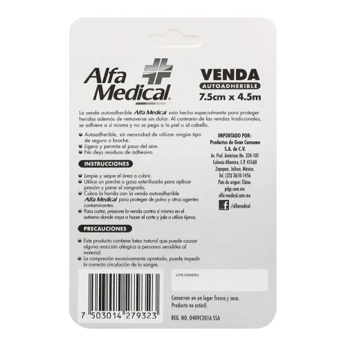 Alfa Medical Venda Autoadherible Color Piel 7.5Cm X 4.5M