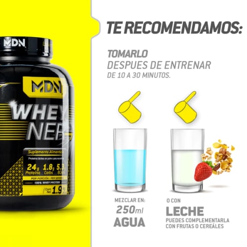 Comprar Mdn Whey Ner Suplemento Alimenticio Proteína Sabor Vainilla Con 1.97 Kg Polvo