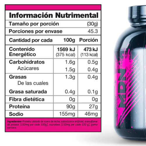 Comprar Mdn Whey Ner Isolate Suplemento Alimenticio Proteína Sabor Vainilla Con 1.36 Kg Polvo