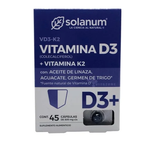 Comprar Solanum Vitaminas D3+K2 Con 45 Cápsulas