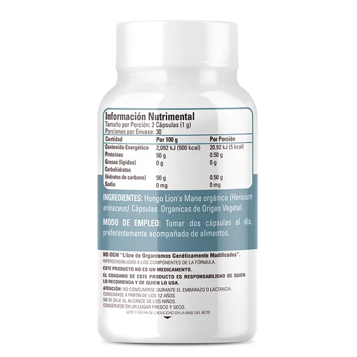 Organic Side Lions Mane con 60 Cápsulas