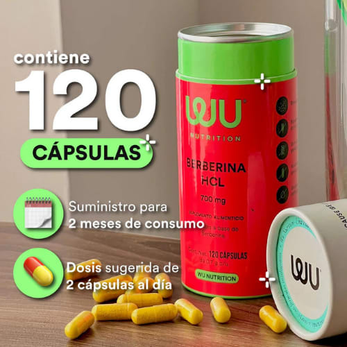 Berberina HCL Con 120 Cápsulas