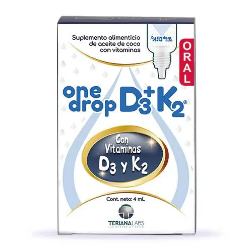 One Drop D3+K2 Vitamina K2, Vitaminas D3 En Gotas Con 4 Ml